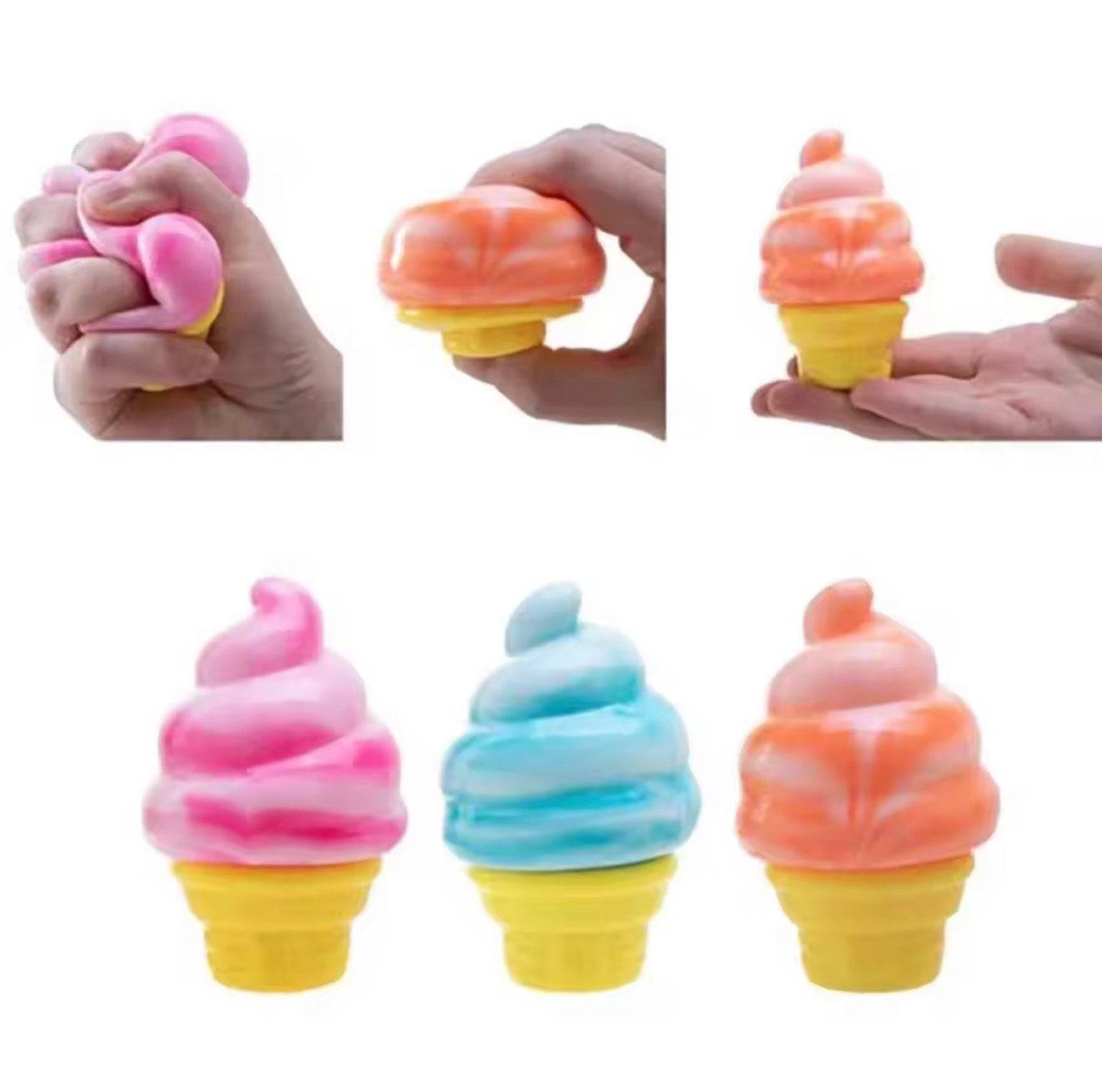 Mystery Swirl Ice Cream Squishy – Stretchy Soft Serve Fidget Toy