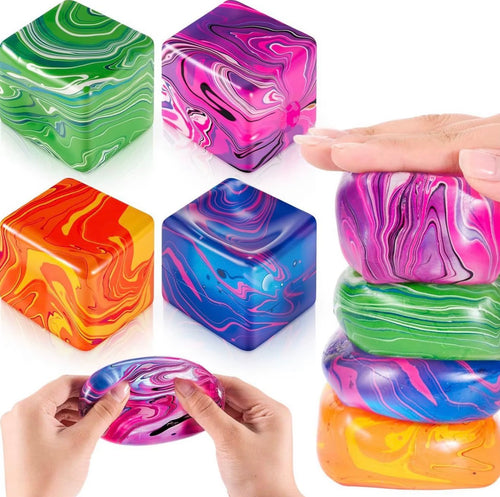 Mystery Marble Doughy Cube Squishy – 5cm Satisfying Fidget Toy