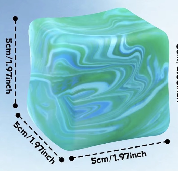 Mystery Marble Doughy Cube Squishy – 5cm Satisfying Fidget Toy