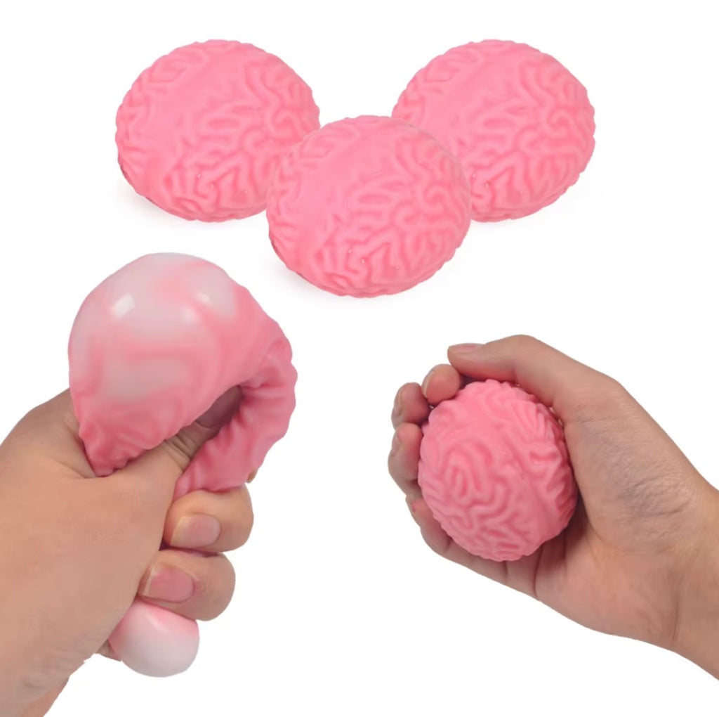 Squishy Brain Stress Ball – Stretchy Squeeze Fidget Toy