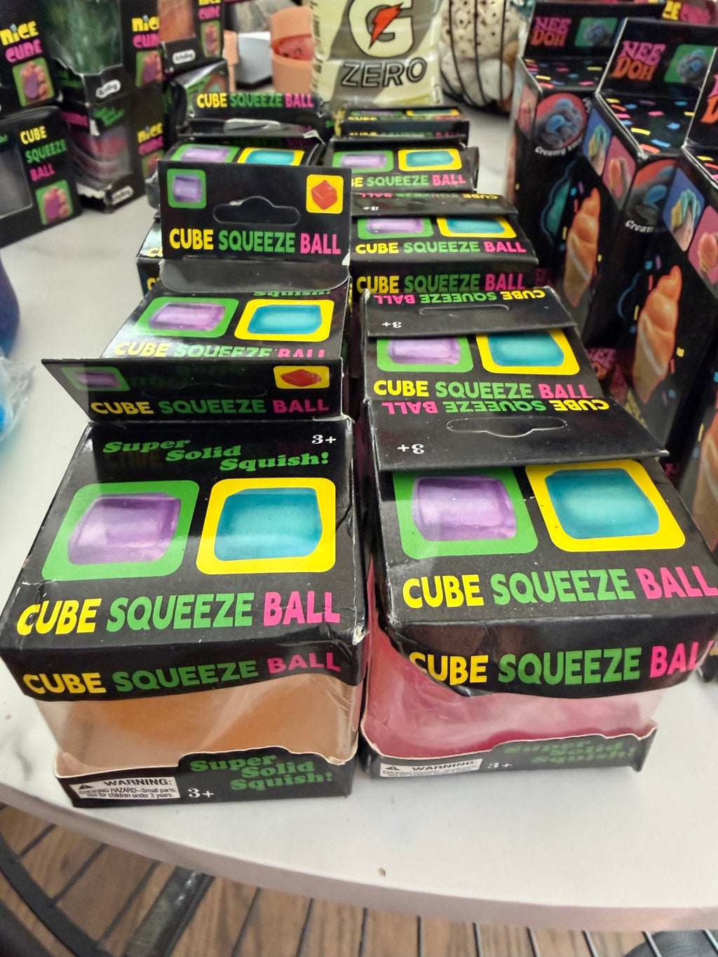 Assorted super solid cube squeeze balls