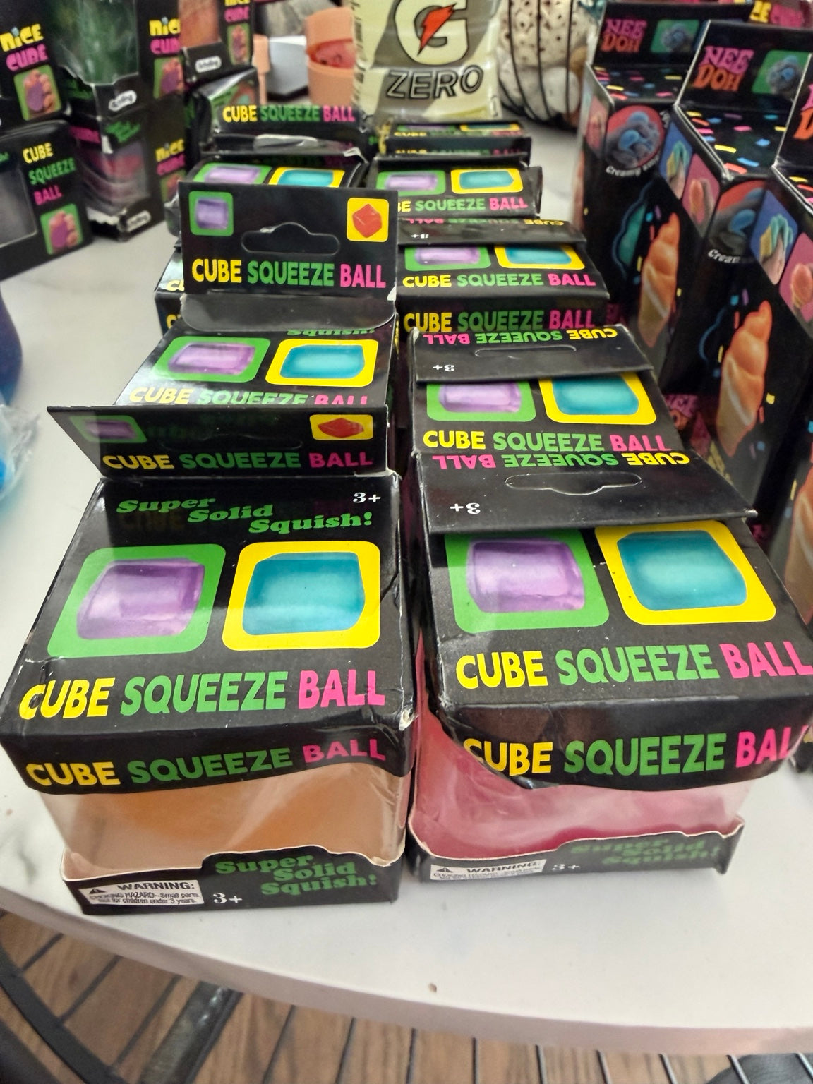 Assorted super solid cube squeeze balls