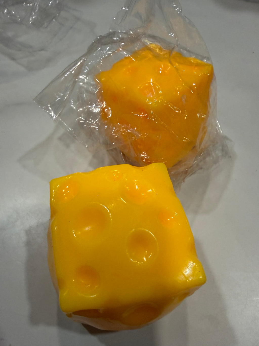 Yellow medium cheese-shaped squishy toy