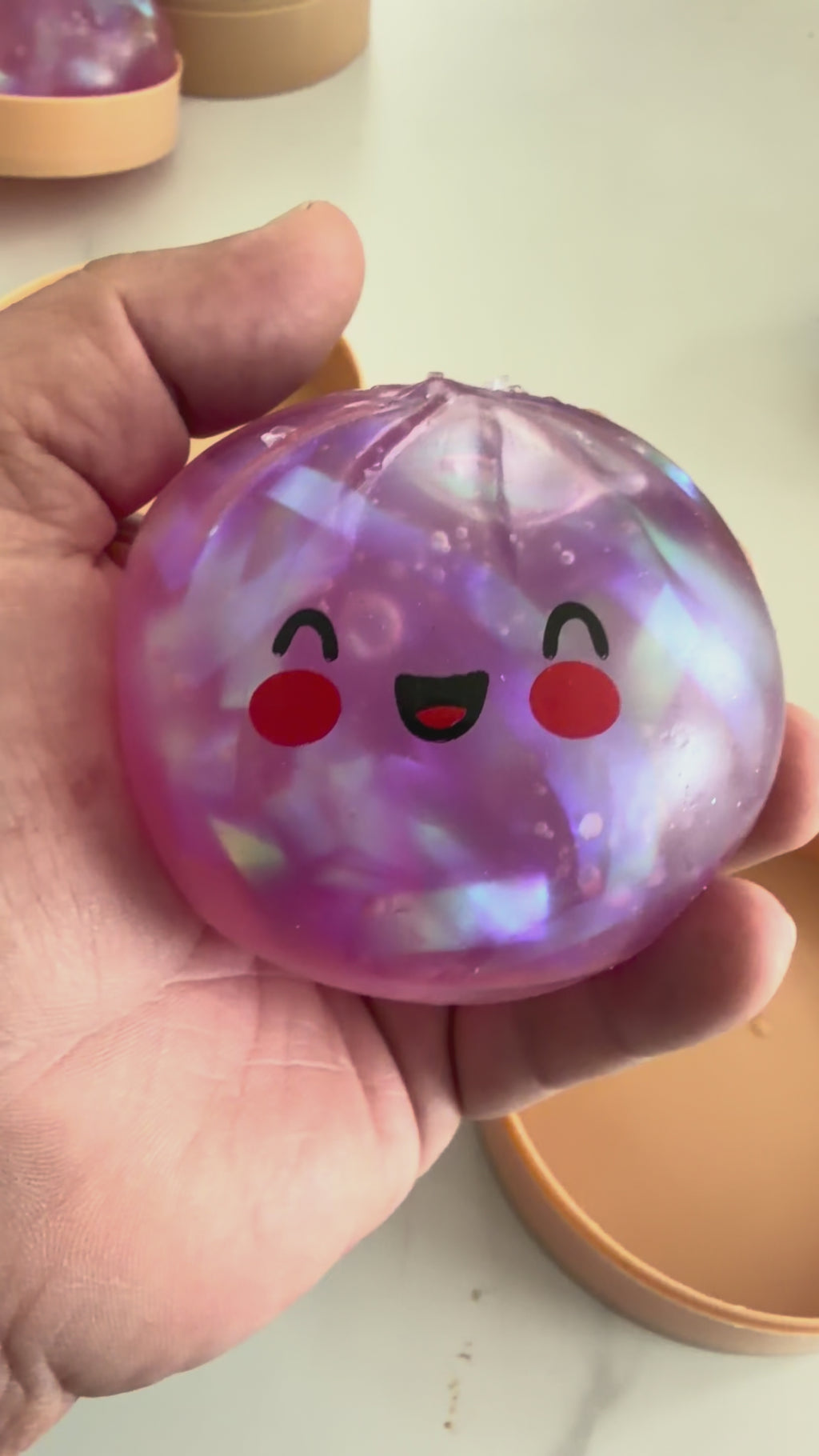 Mystery Glitter Confetti Dumpling Squishy – 8.5cm