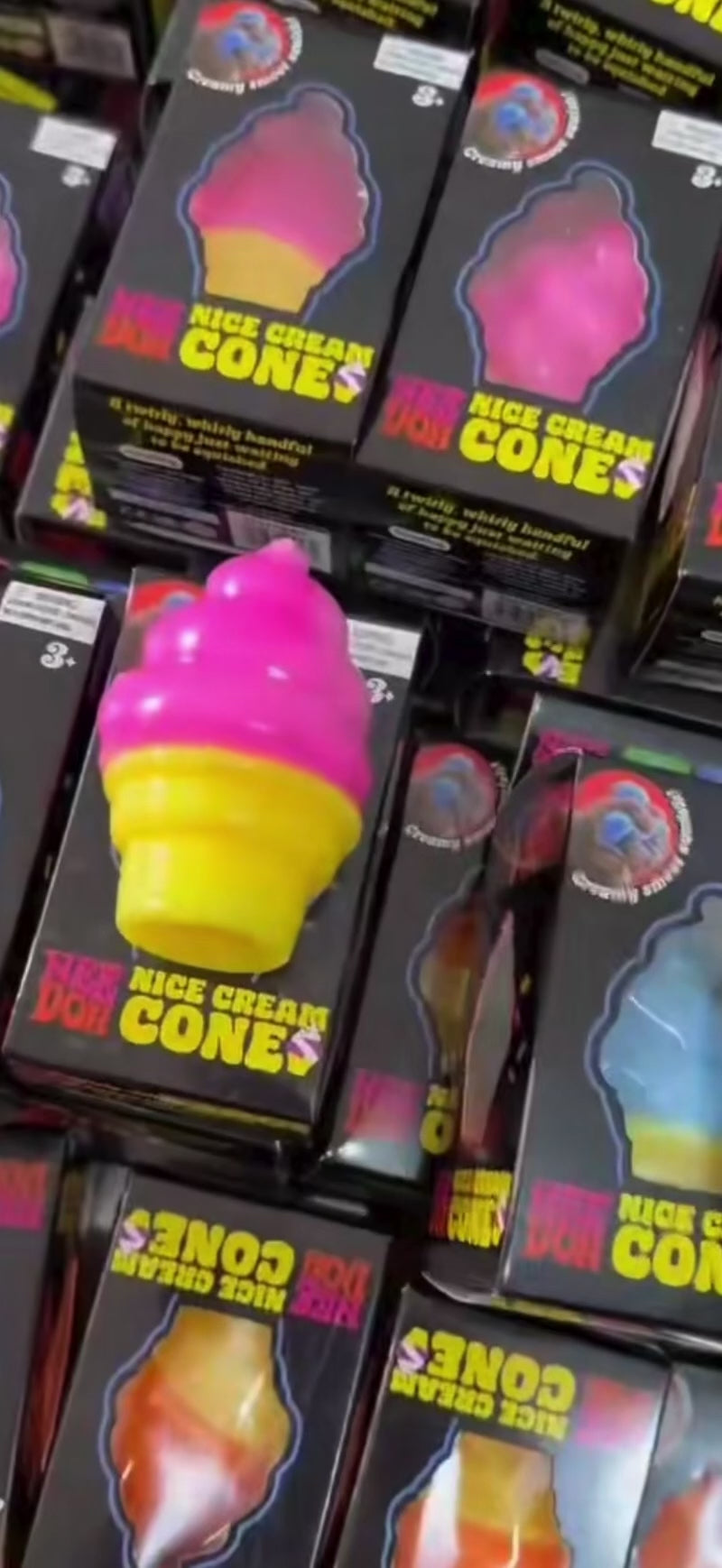 Mystery Swirl Ice Cream Squishy – Stretchy Soft Serve Fidget Toy