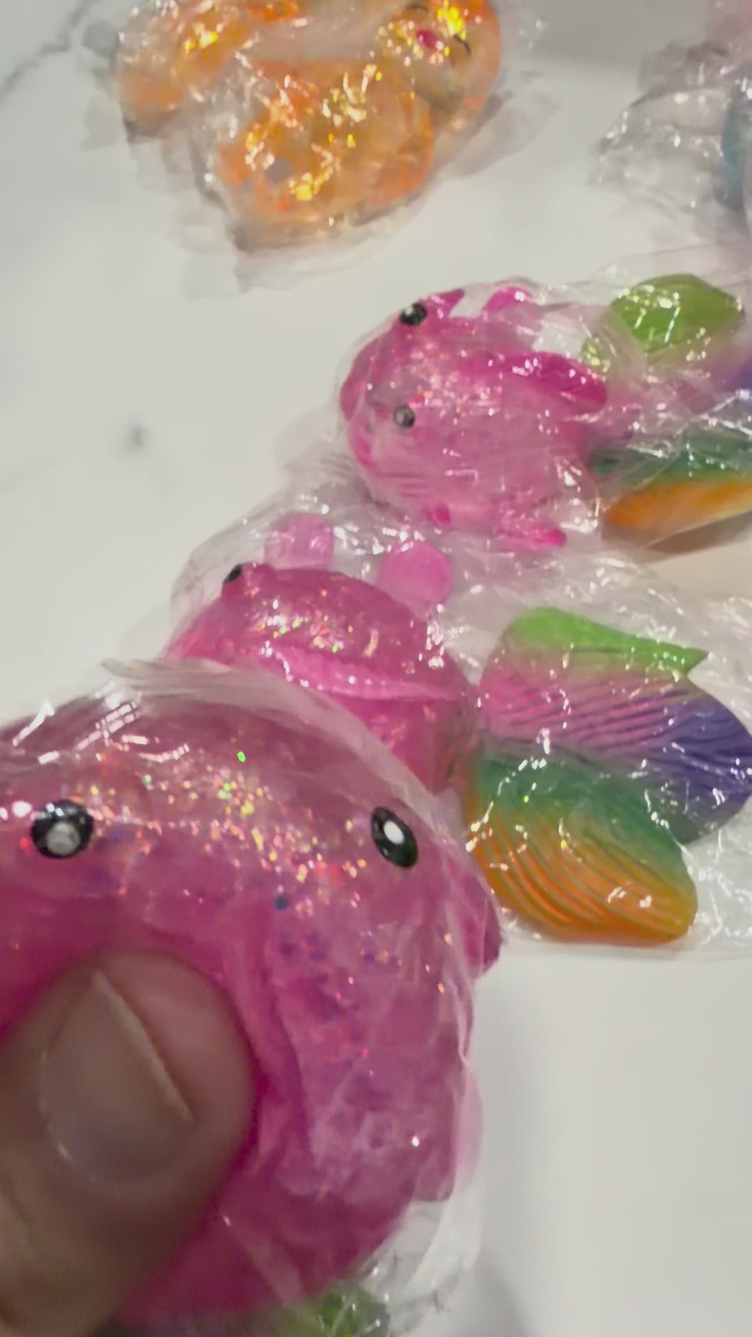 Rainbow Glitter Fish Squishy – Sparkly Sensory Fidget Toy